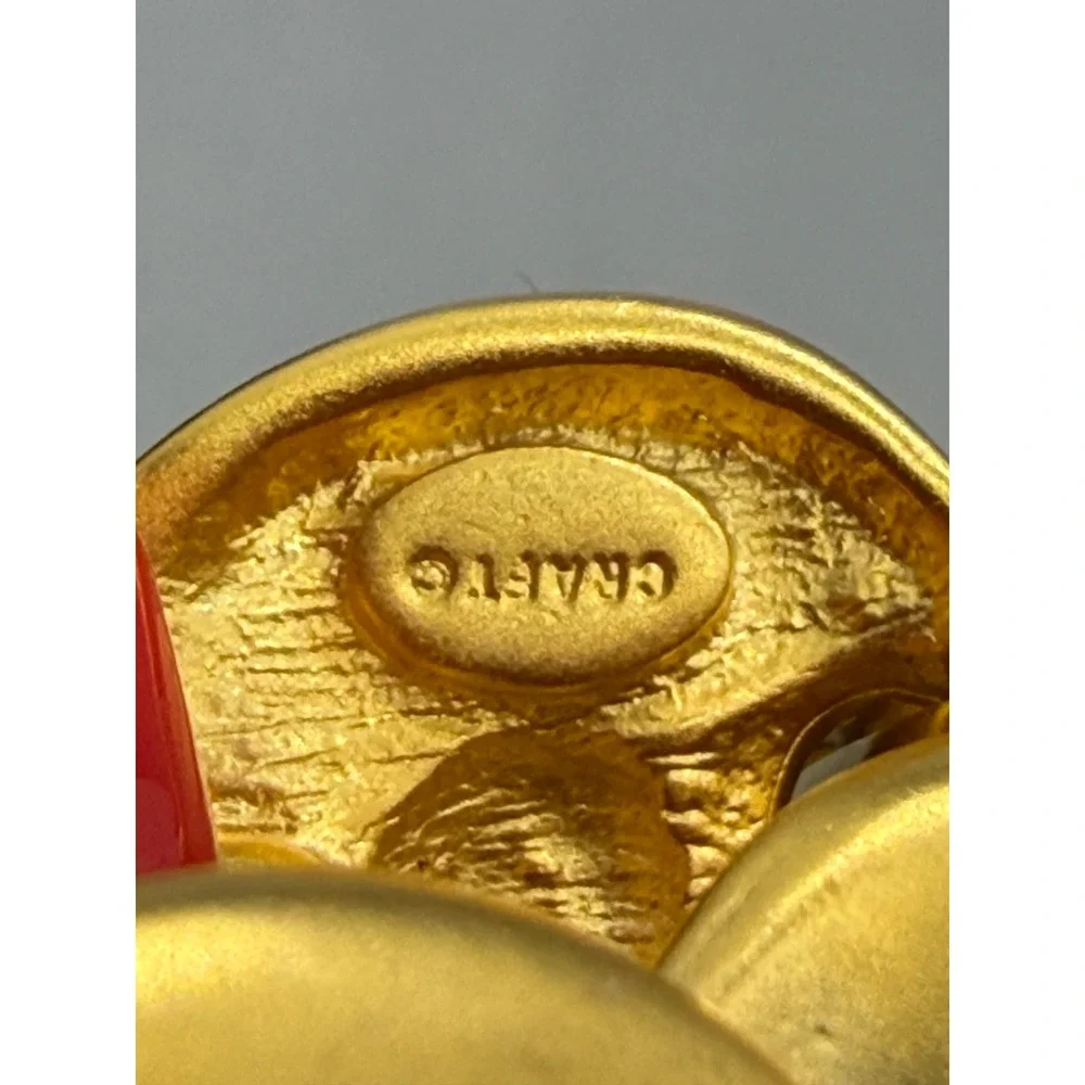 Vintage Craft ROund Disk Link Bracelet Matt Brushed Gold Tone Domed Art Deco